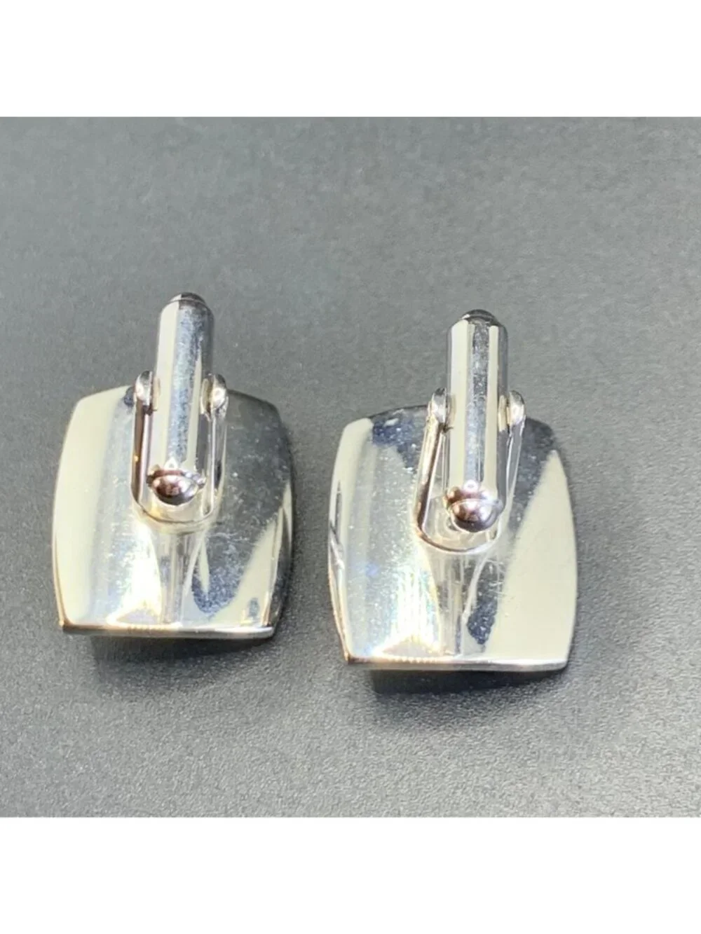 Pearl Satin Finish Laser Engraved Design Sterling Silver 925 Cufflinks 0.75''